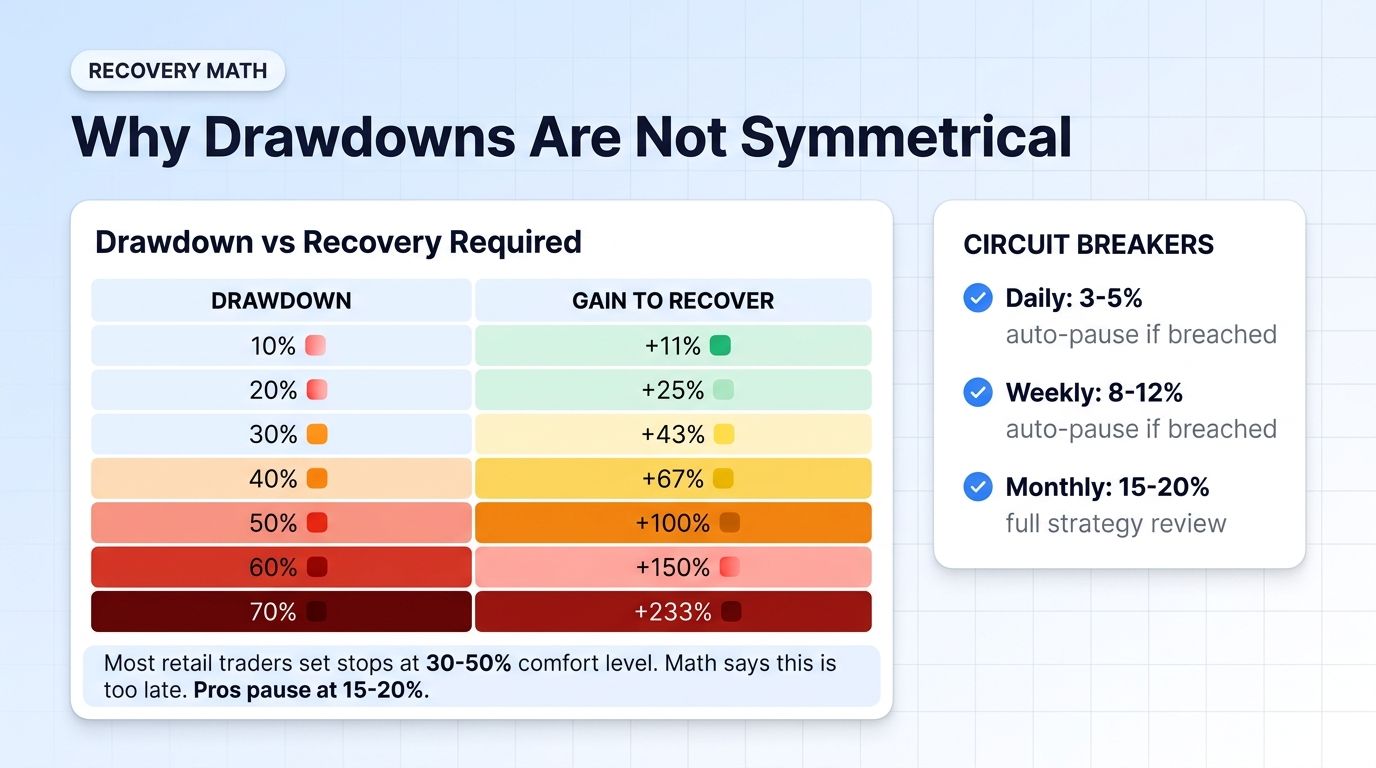 Drawdown vs recovery required asymmetry math