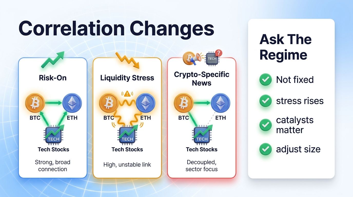 Crypto correlation changes across market regimes