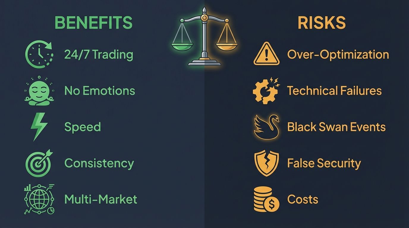 AI trading bot benefits versus risks comparison