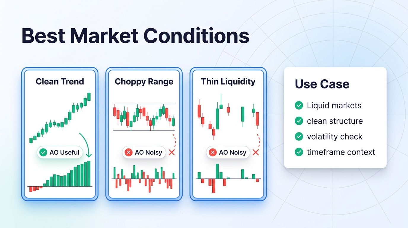 Best market conditions for Awesome Oscillator in crypto trading