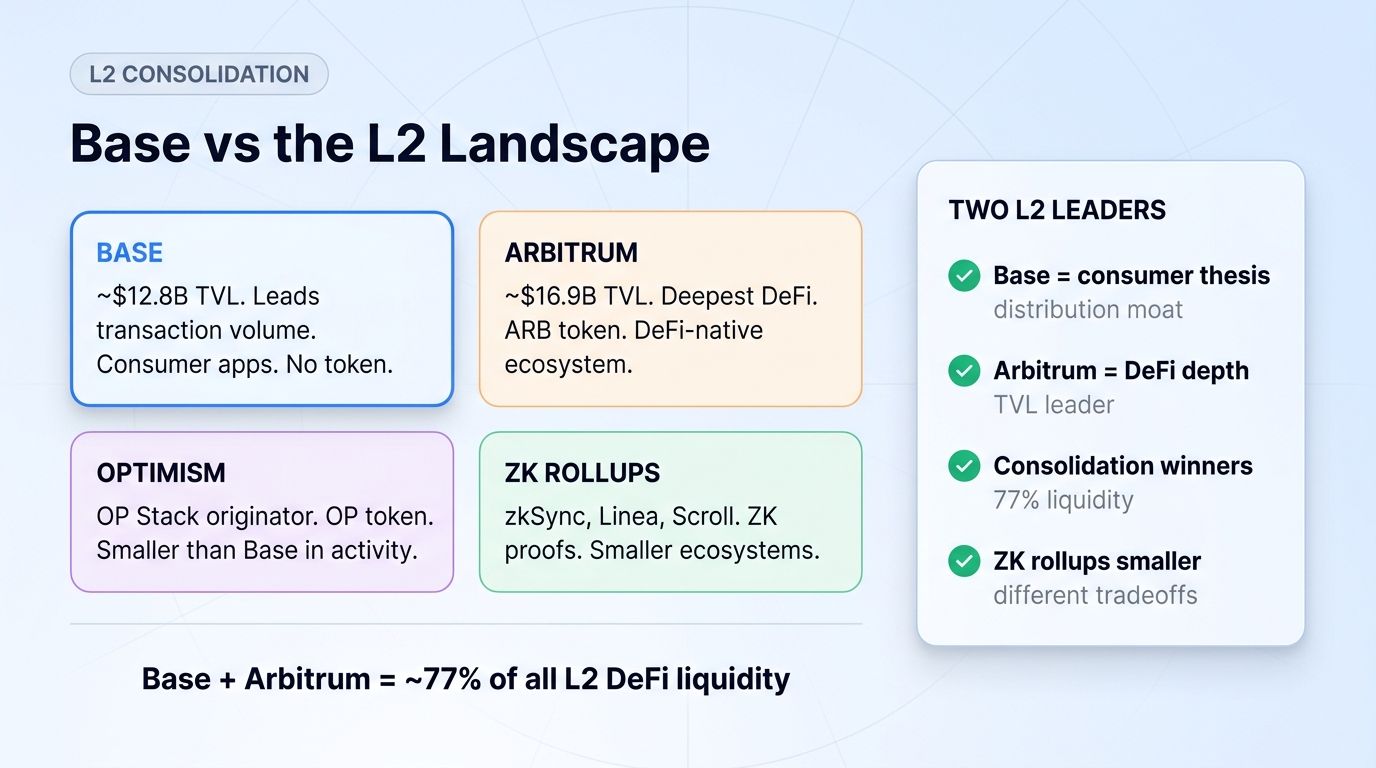 Base compared to Arbitrum, Optimism, and ZK rollups