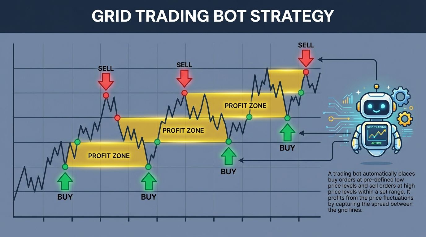 BingX grid trading bot interface with automated trading parameters