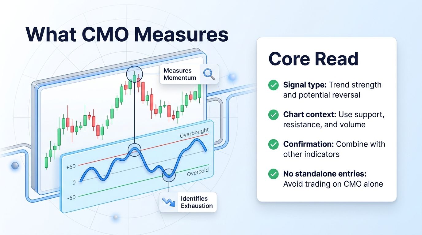 Chande Momentum Oscillator indicator meaning for crypto traders