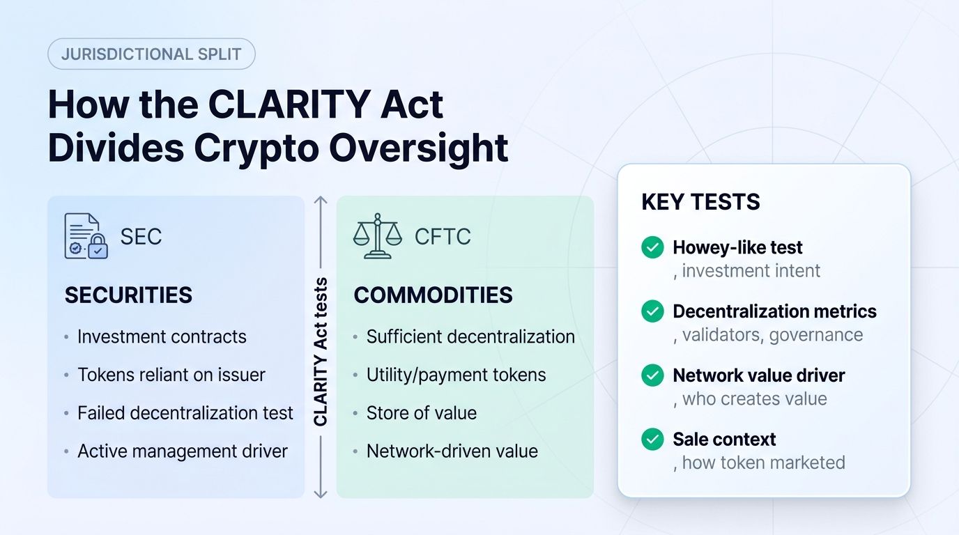 How the CLARITY Act divides crypto oversight between SEC and CFTC