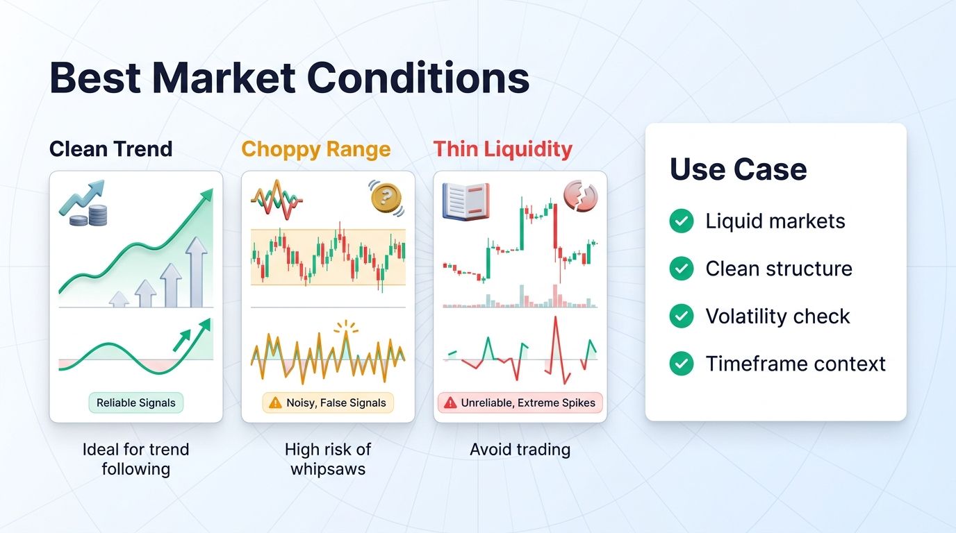 Best market conditions for Coppock Curve in crypto trading