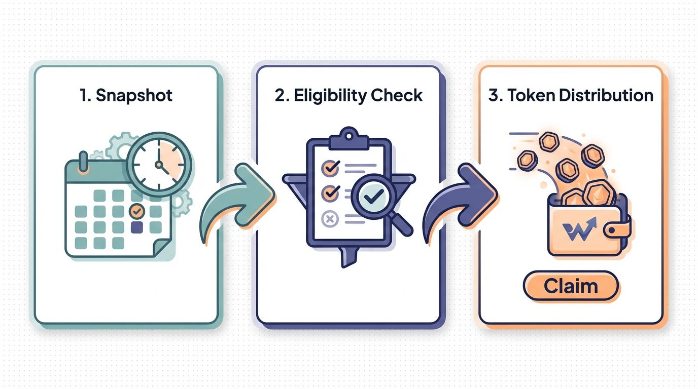 How crypto airdrops work: snapshot, eligibility, distribution