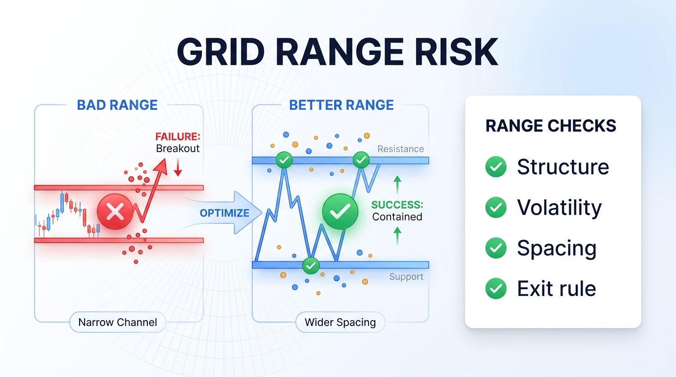 Crypto grid bot range setup mistakes and safer range design