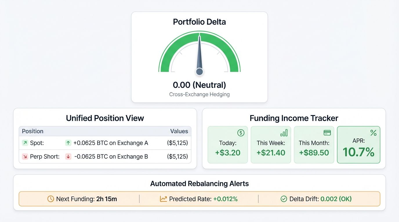 Multi-exchange delta neutral execution dashboard