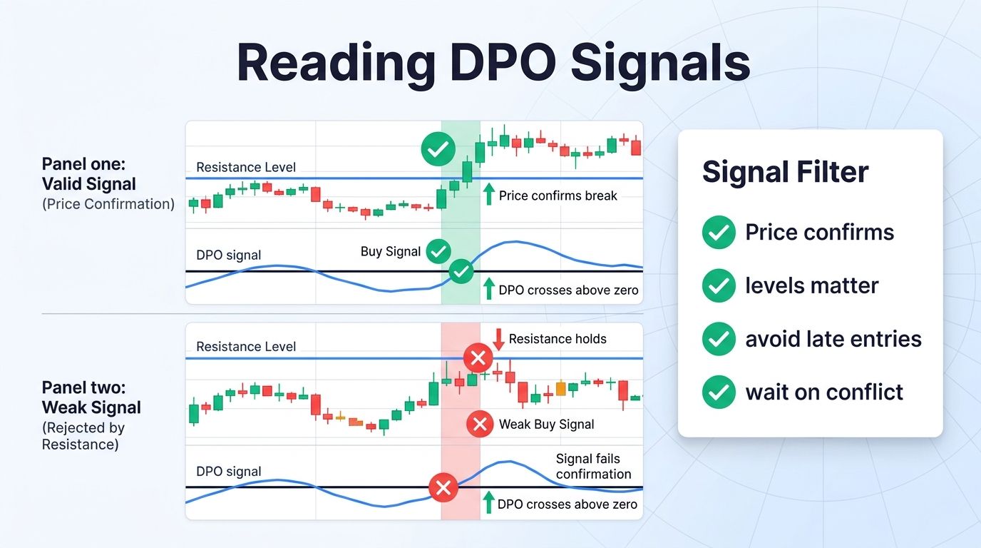 How to read bullish and bearish Detrended Price Oscillator signals