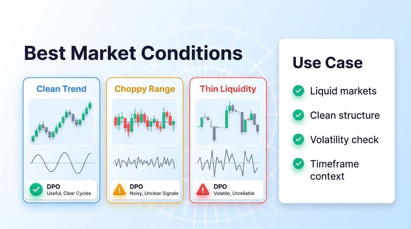Best market conditions for Detrended Price Oscillator in crypto trading