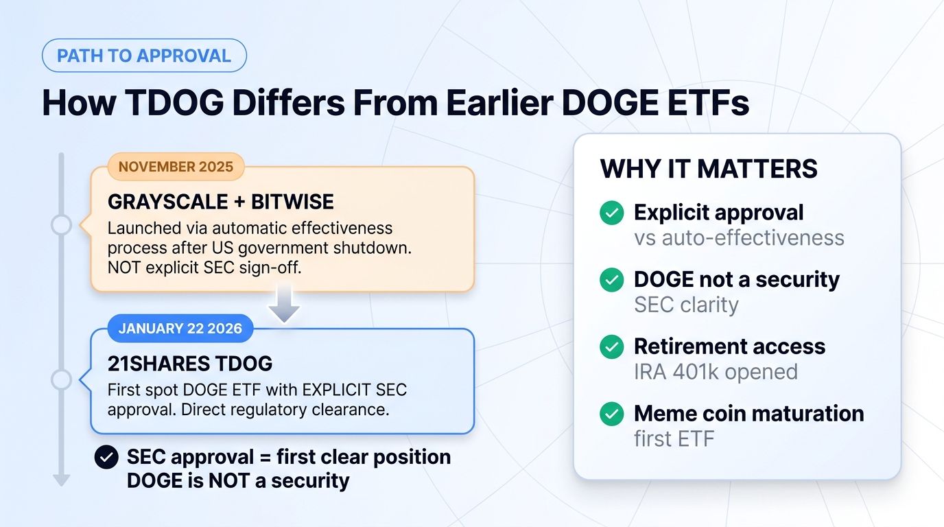 How TDOG differs from earlier Grayscale and Bitwise DOGE ETFs