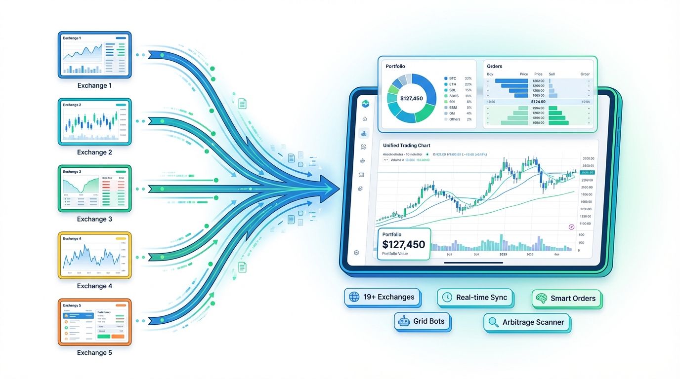 Unified multi-exchange dashboard