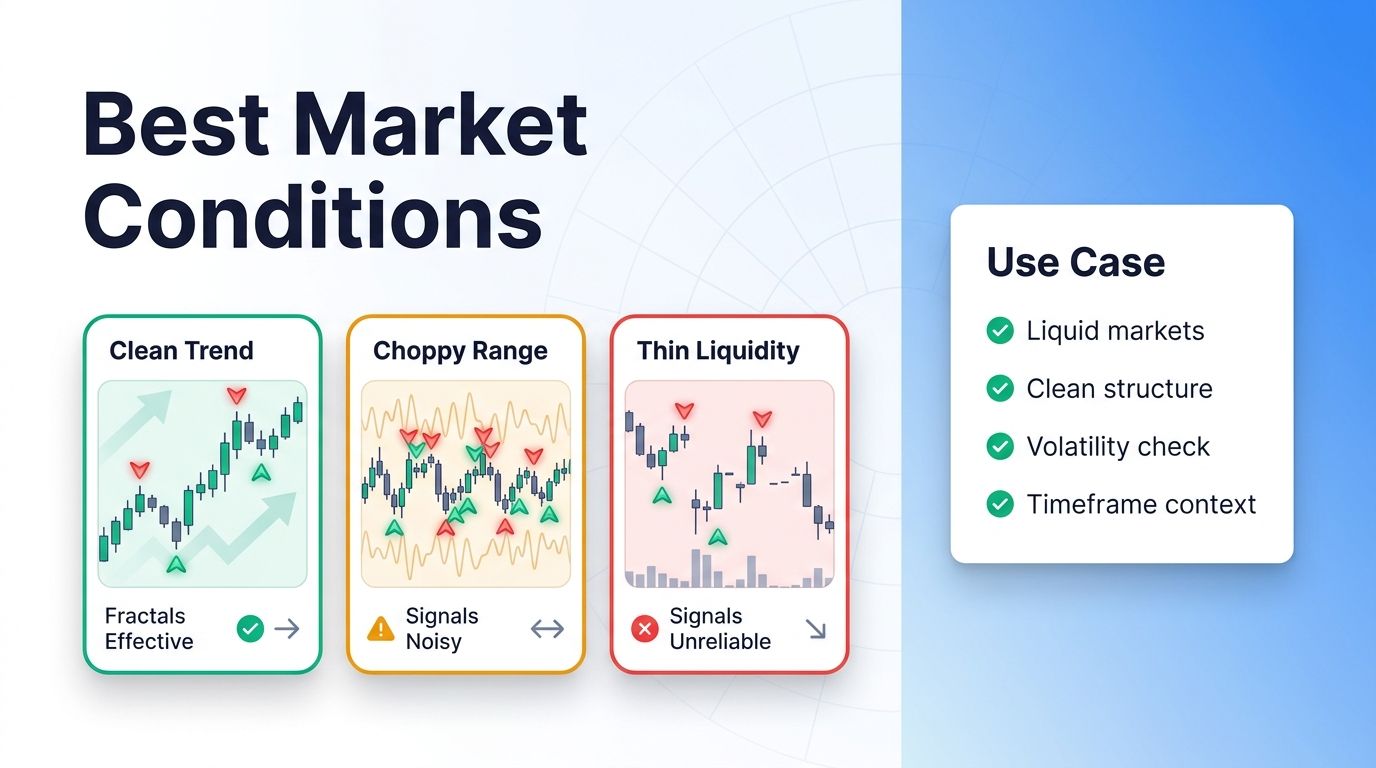 Best market conditions for Fractal Indicator in crypto trading