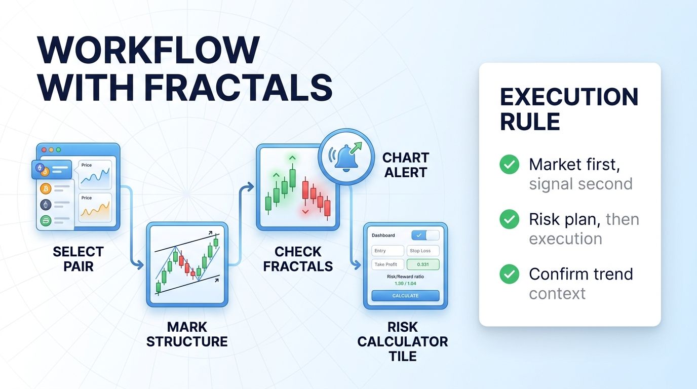 Fractal Indicator workflow with Altrady Smart Trading and risk planning