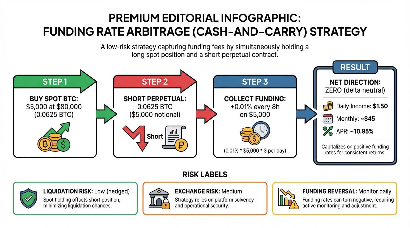 Funding rate arbitrage cash and carry strategy