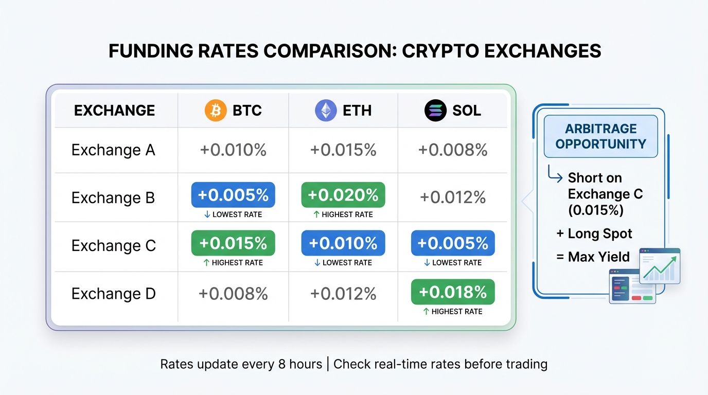 Funding rates comparison across crypto exchanges