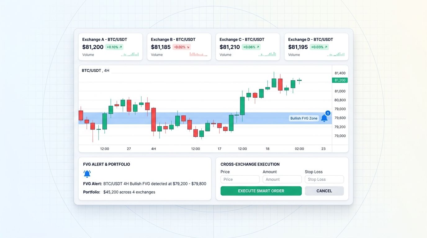 Multi-exchange trading dashboard for FVG analysis