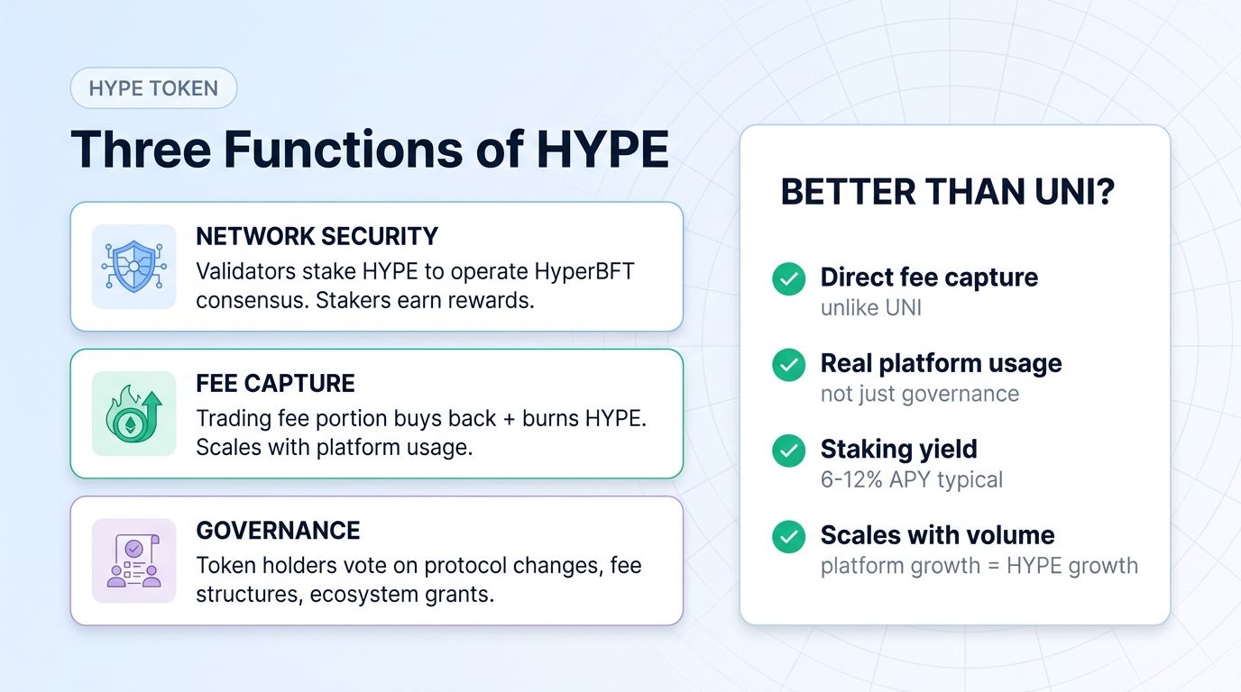 Three functions of the HYPE token in Hyperliquid network