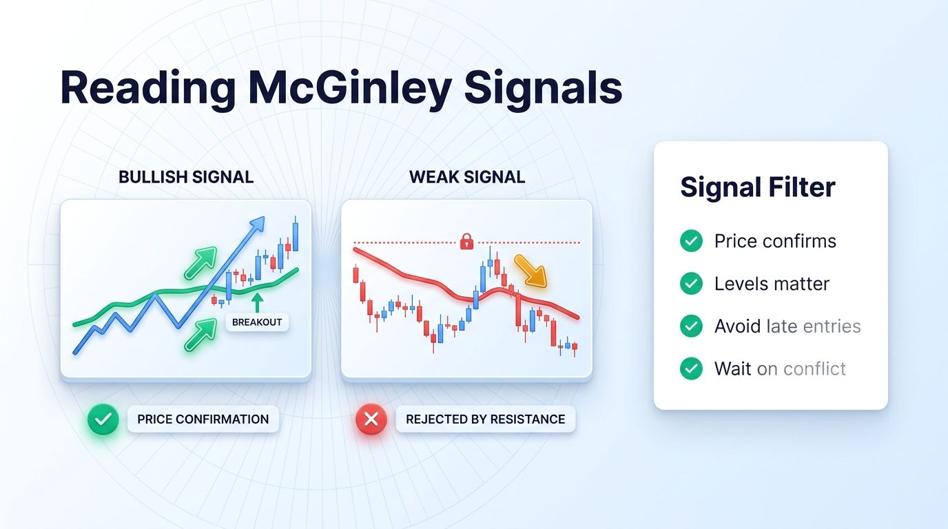 How to read bullish and bearish McGinley Dynamic signals