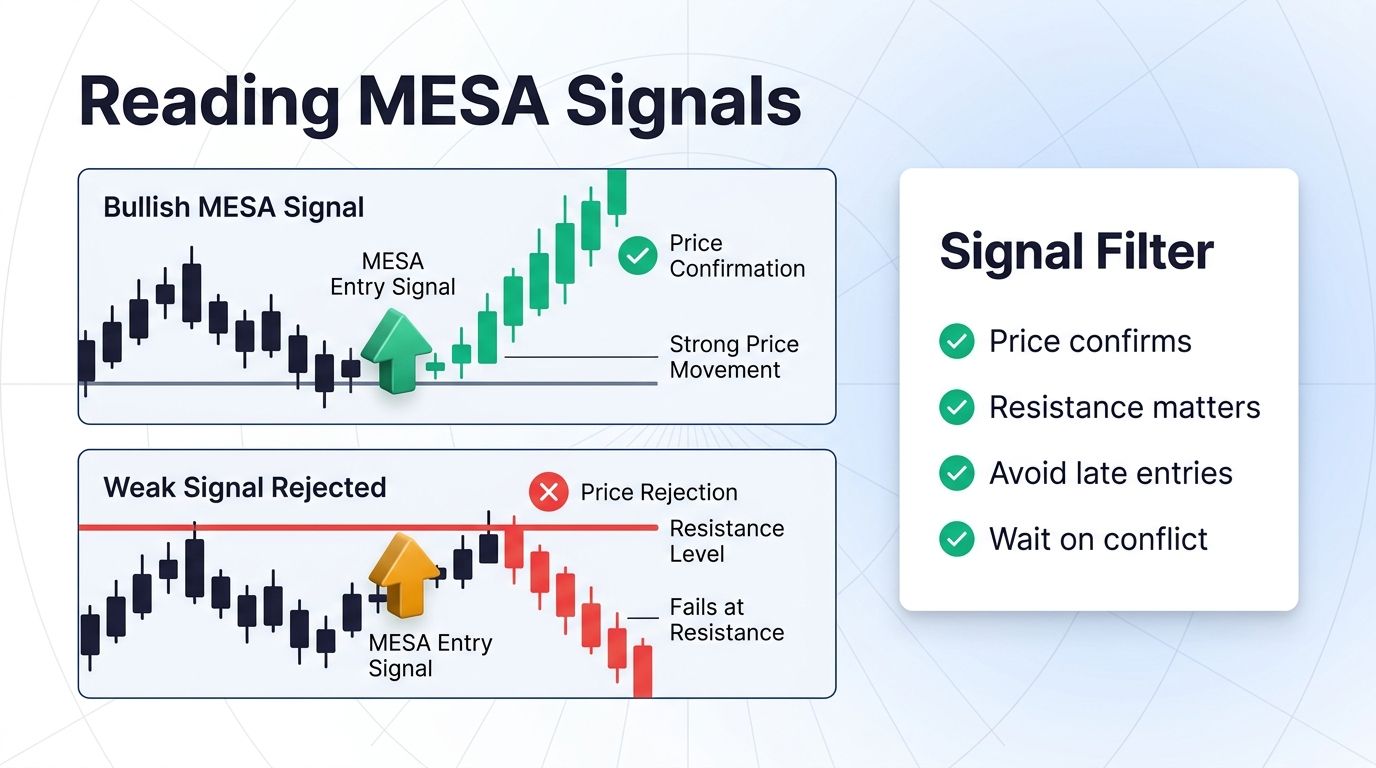 How to read bullish and bearish MESA Adaptive Moving Average signals
