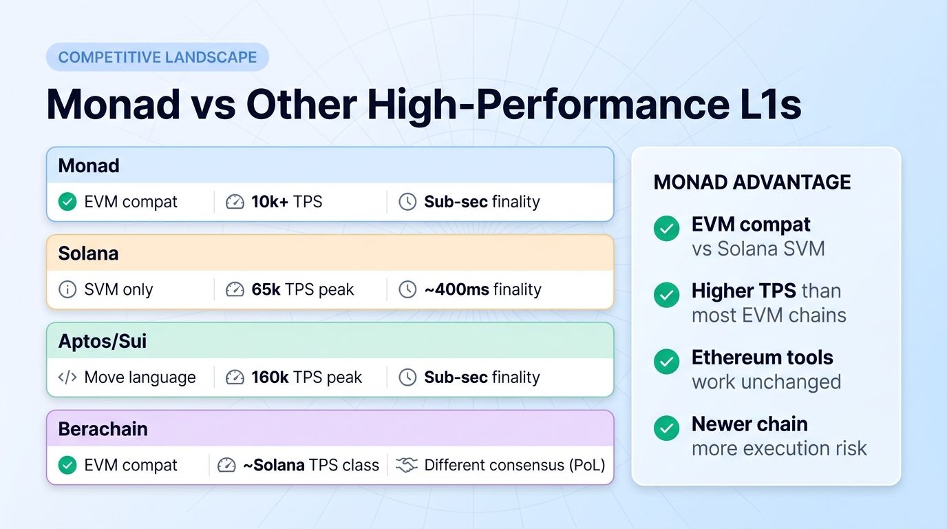 Monad versus other high-performance L1s competitive landscape