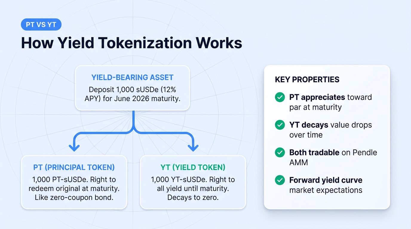 How Pendle PT and YT yield tokenization works