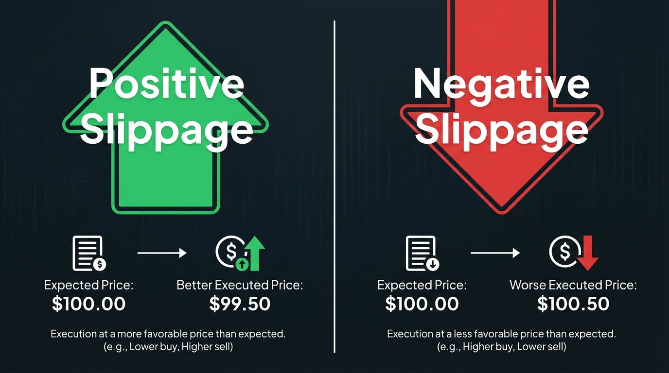 Positive slippage saves you money, while negative slippage costs you. Understand