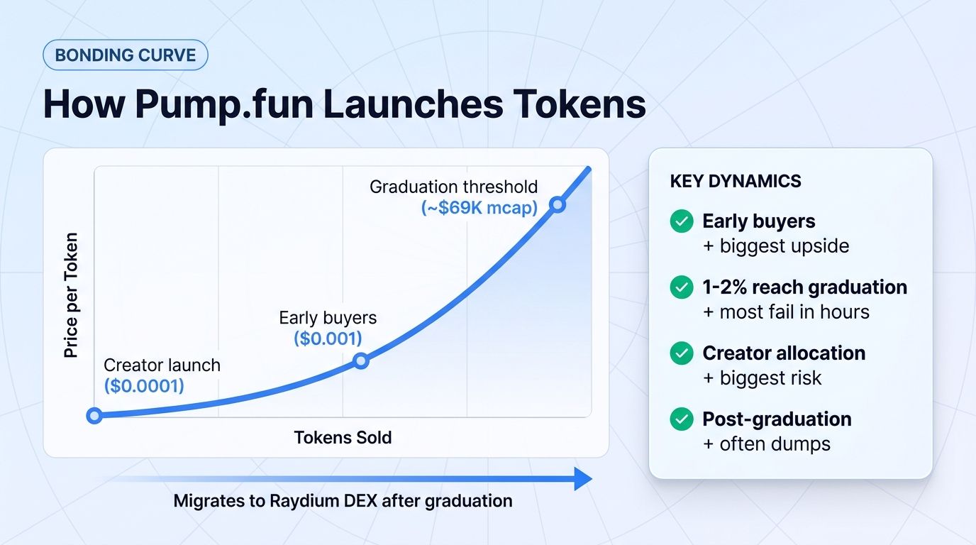How Pump.fun bonding curve launches tokens