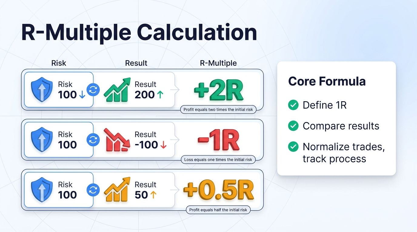 R-Multiple calculation for crypto trading