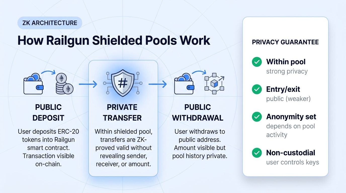How Railgun shielded pools work with ZK proofs
