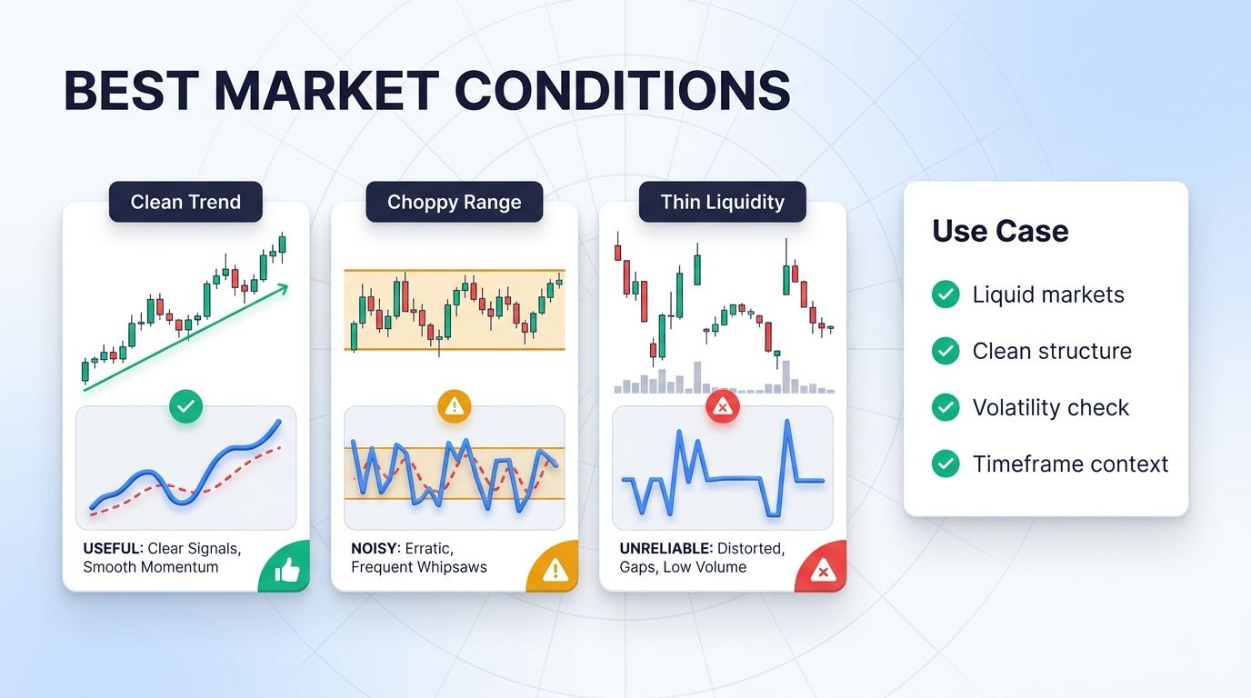 Best market conditions for Relative Vigor Index in crypto trading