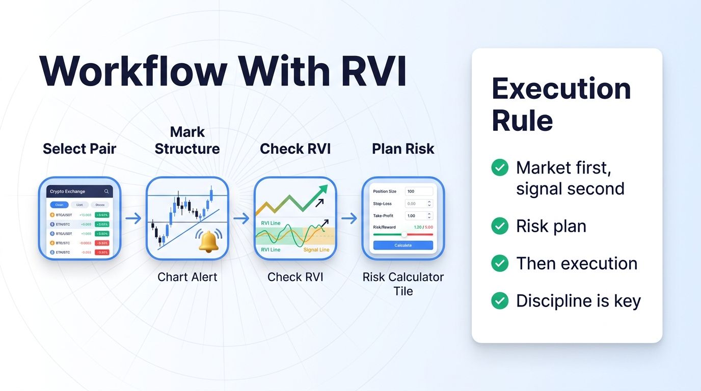 Relative Vigor Index workflow with Altrady Smart Trading and risk planning