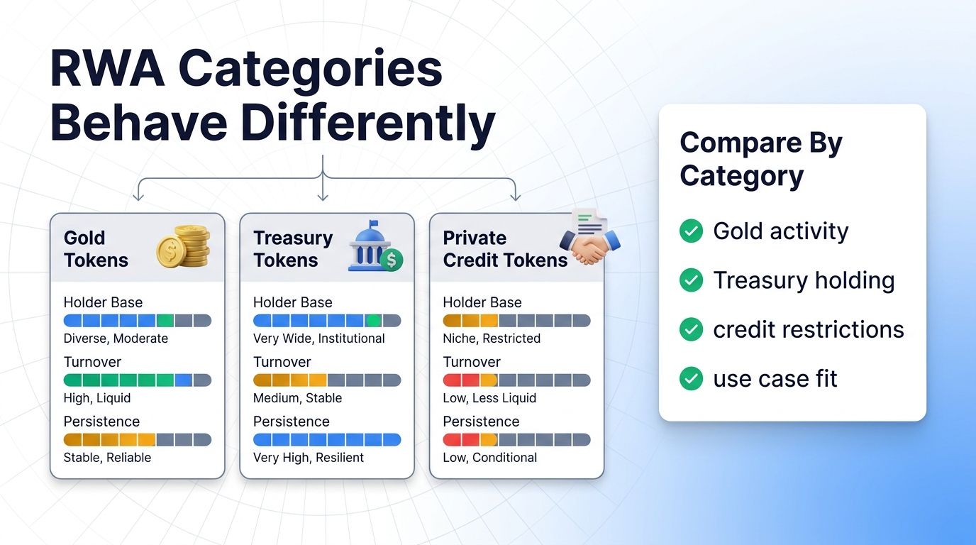 Liquidity differences across tokenized gold, Treasury, and private credit assets