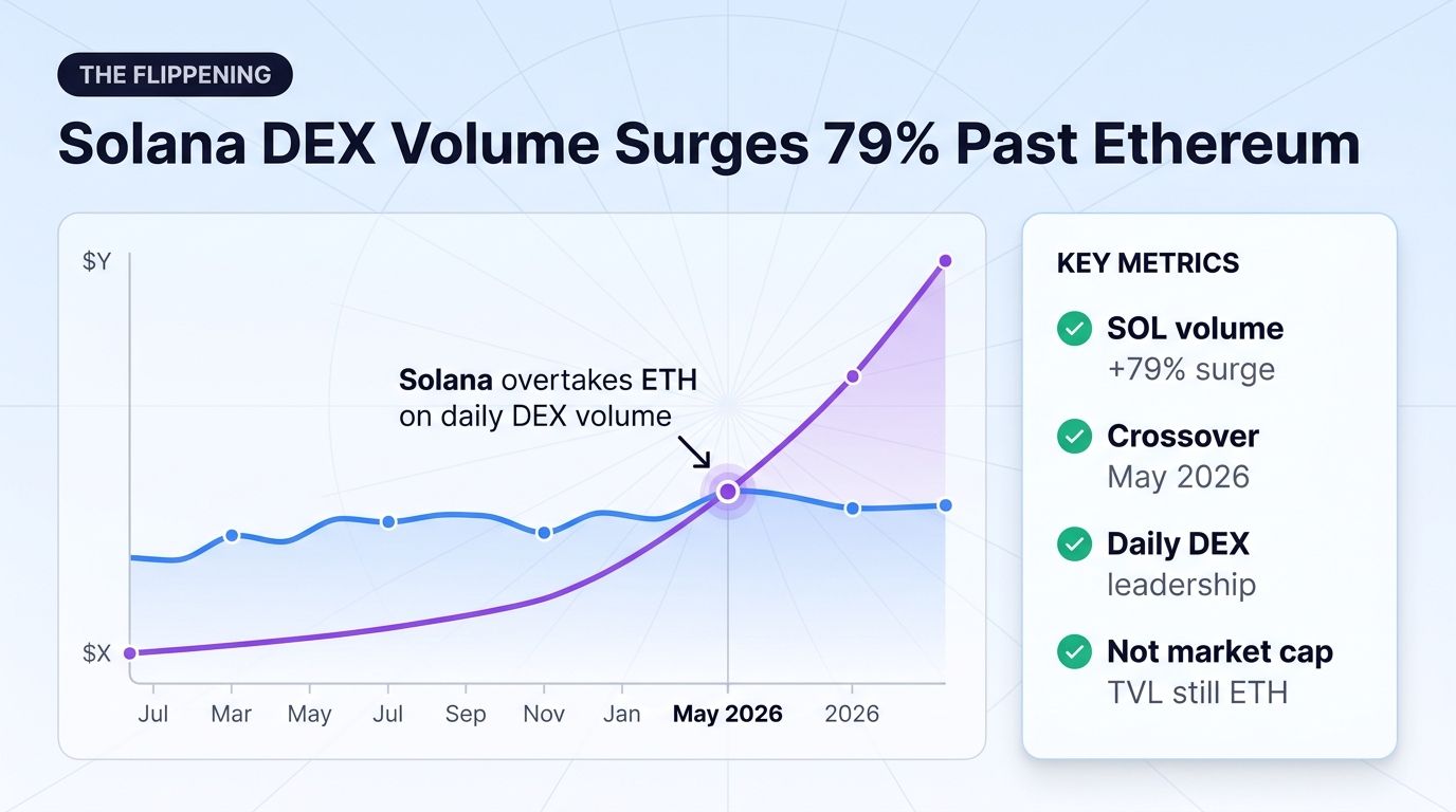 Solana DEX volume surges 79% past Ethereum chart