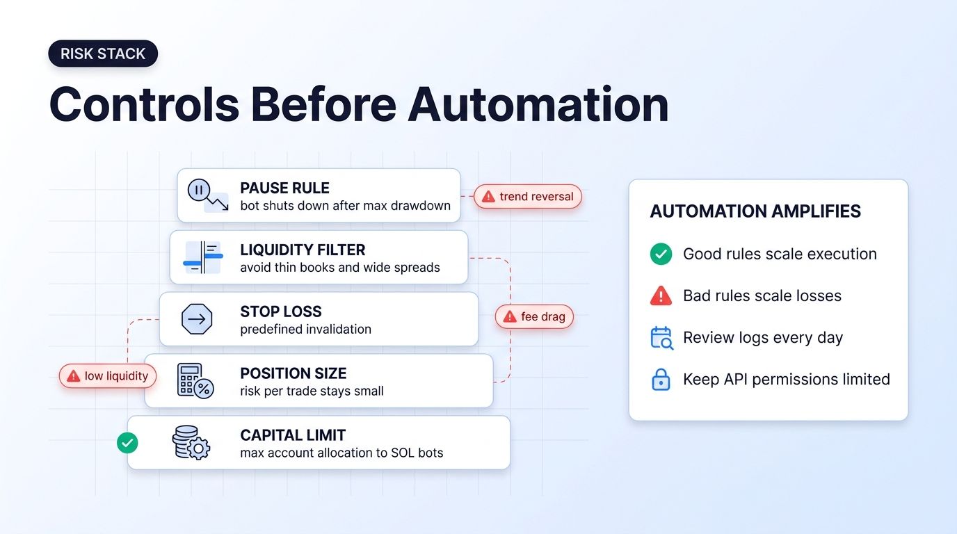 Risk control stack for automated Solana trading
