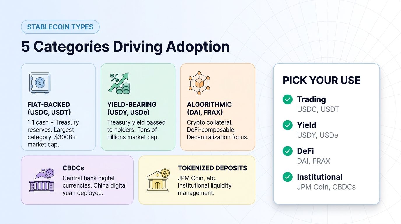 5 stablecoin categories driving 2026 adoption
