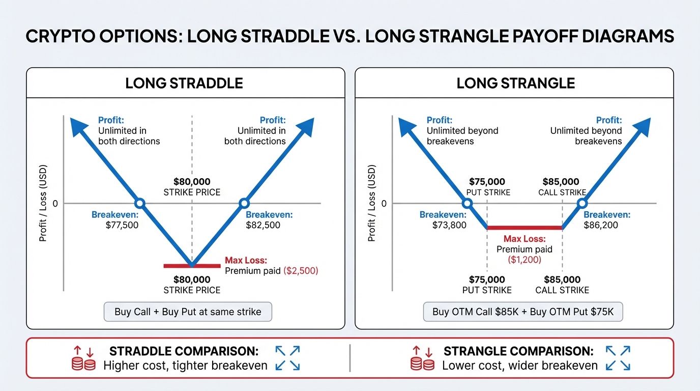 Options straddle and strangle payoff diagrams