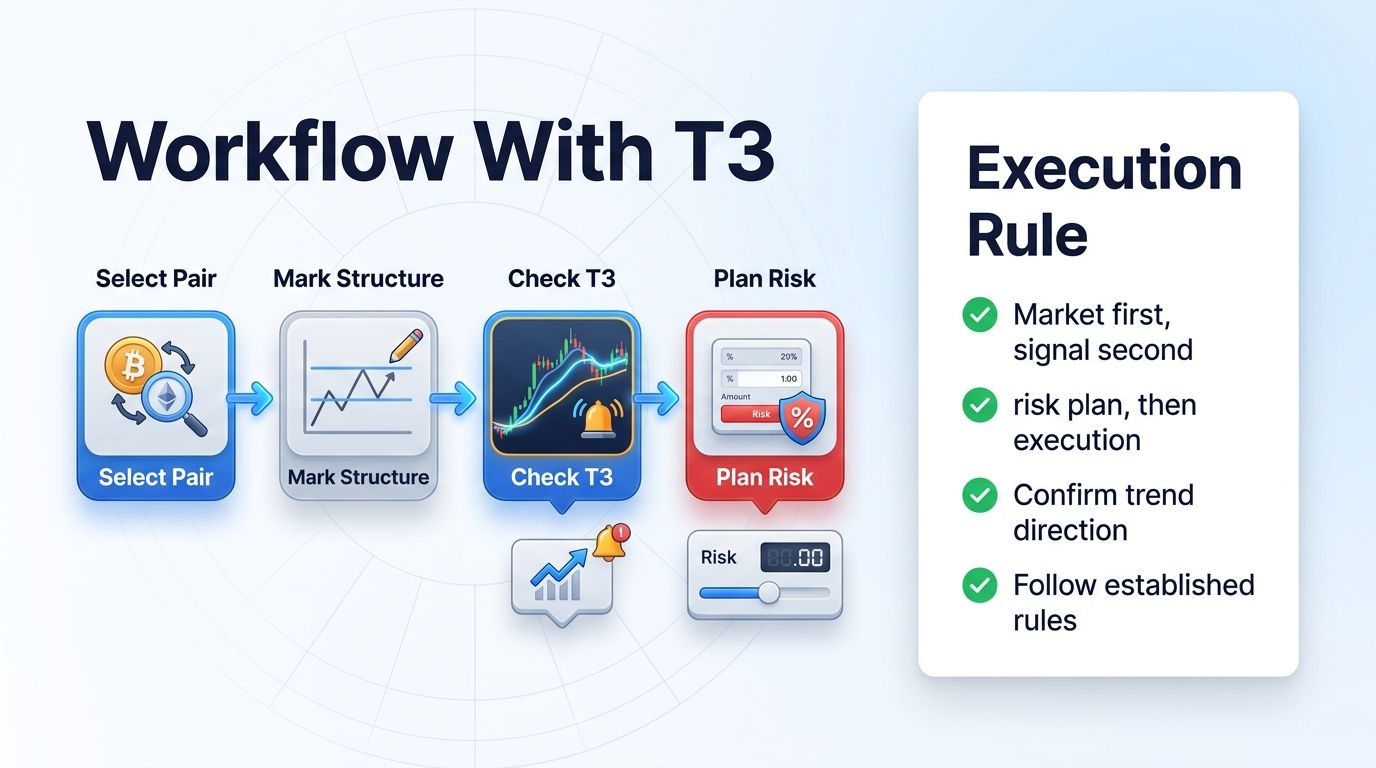 Tilson T3 Moving Average workflow with Altrady Smart Trading and risk planning