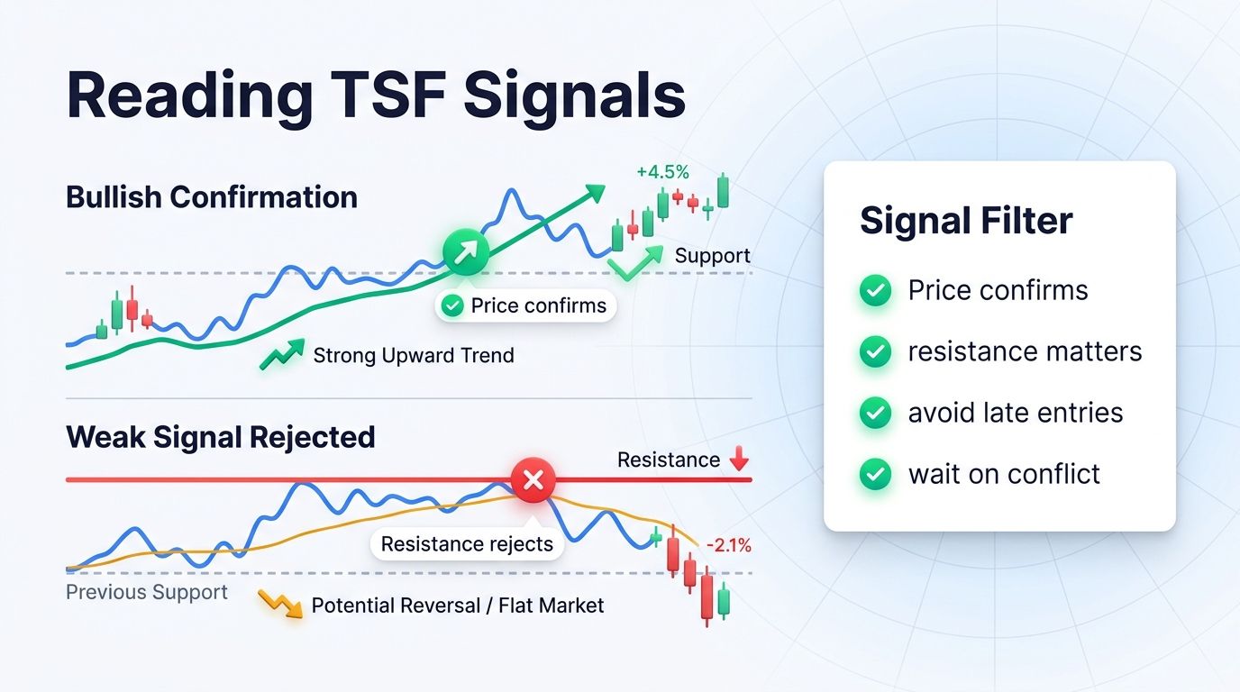 How to read bullish and bearish Time Series Forecast signals