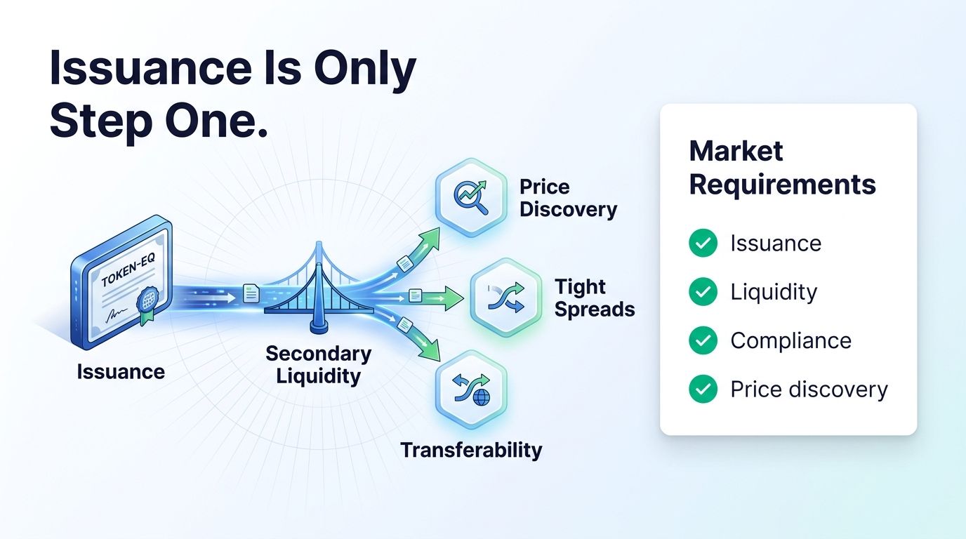 Why tokenized equity issuance is not enough without secondary liquidity