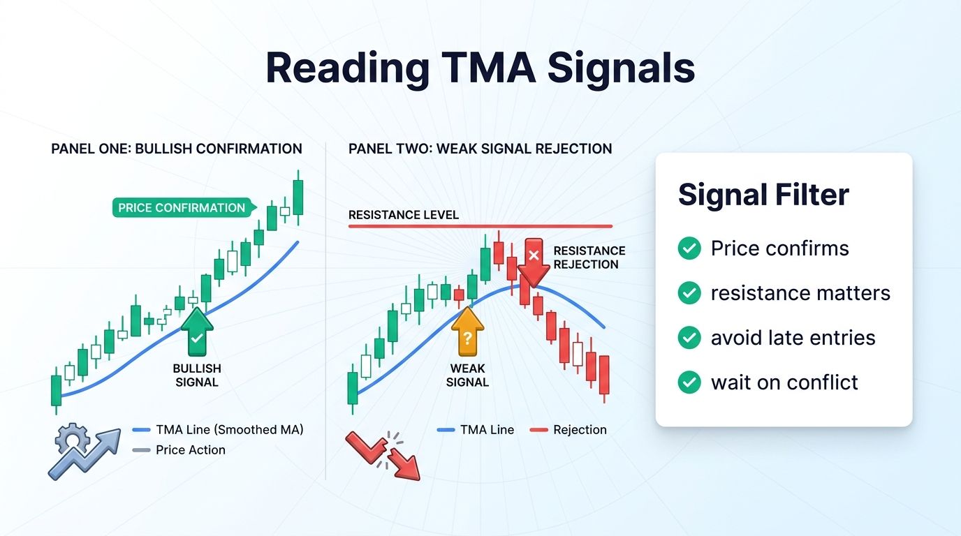 How to read bullish and bearish Triangular Moving Average signals