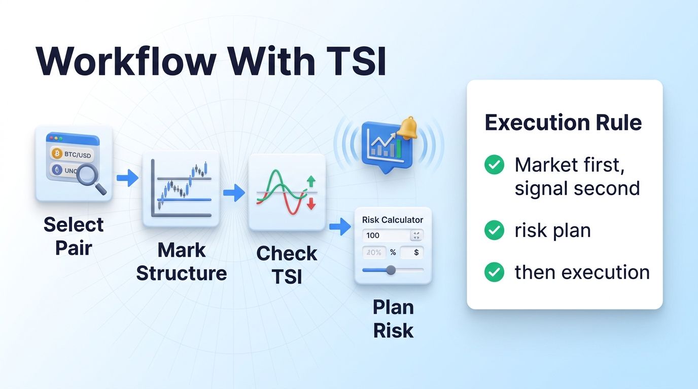 True Strength Index workflow with Altrady Smart Trading and risk planning