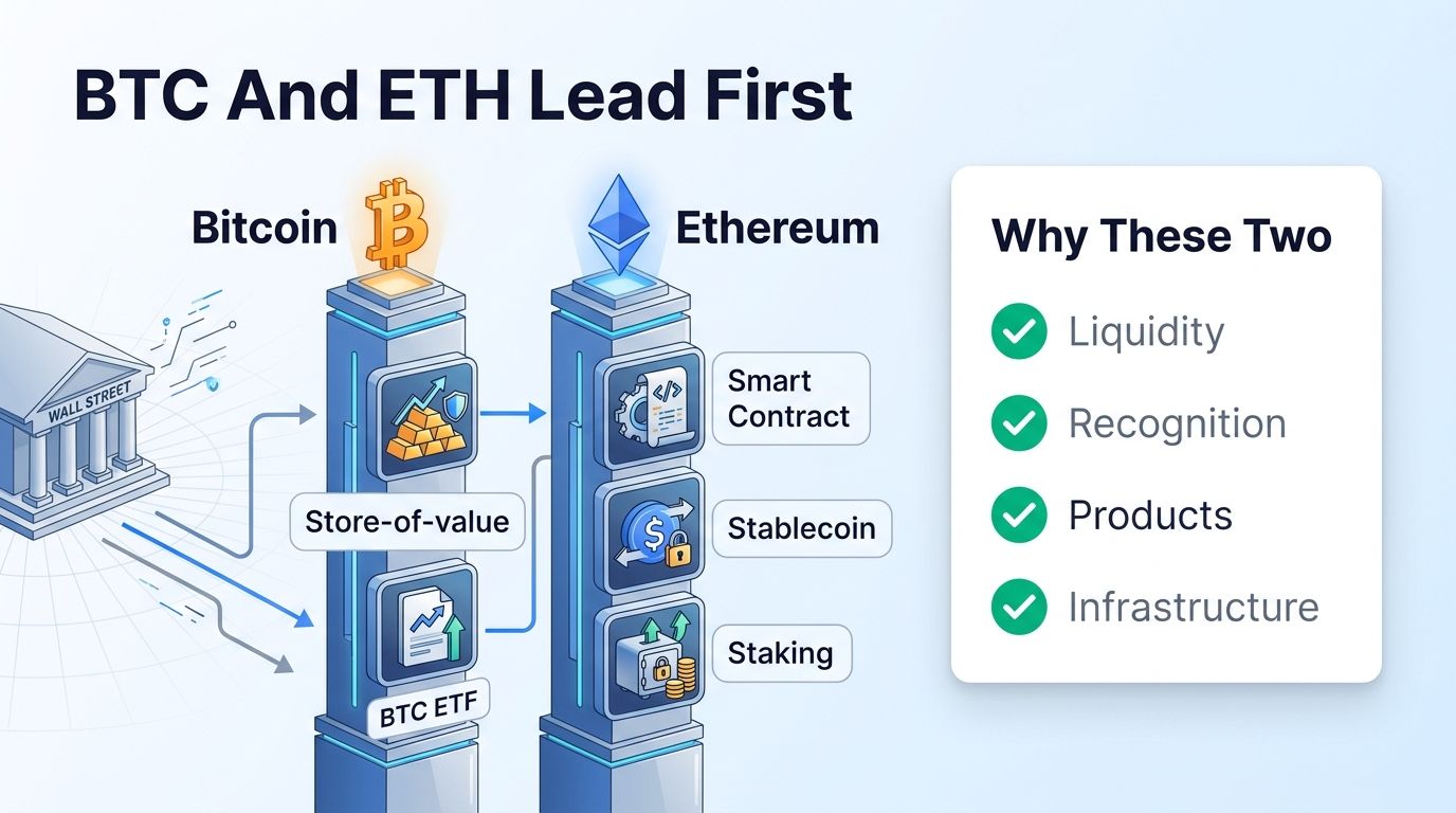 Why Bitcoin and Ethereum lead Wall Street crypto services