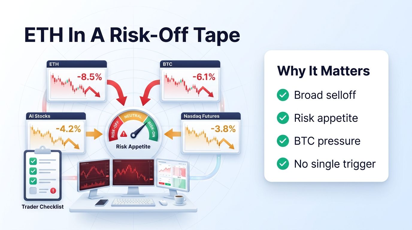 Ethereum weakness connected to broader risk-off market conditions
