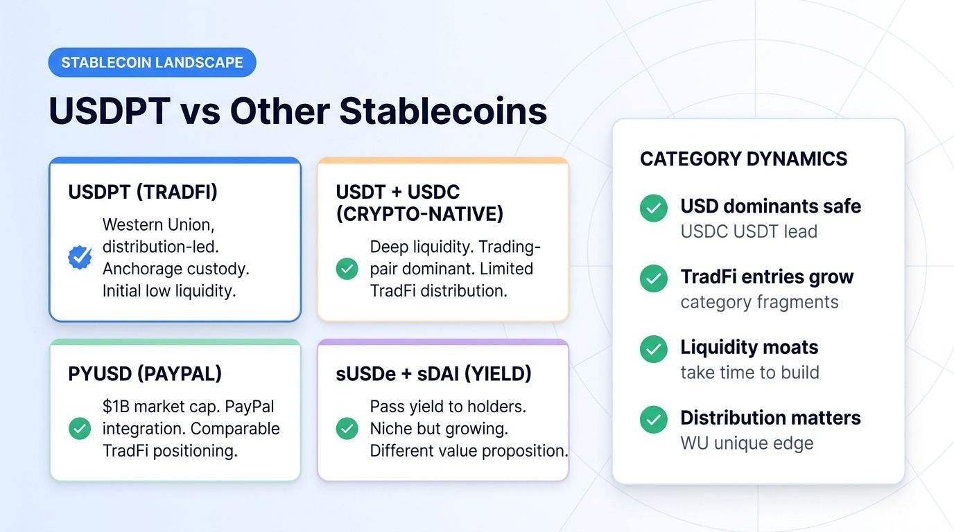 USDPT compared to other stablecoin categories